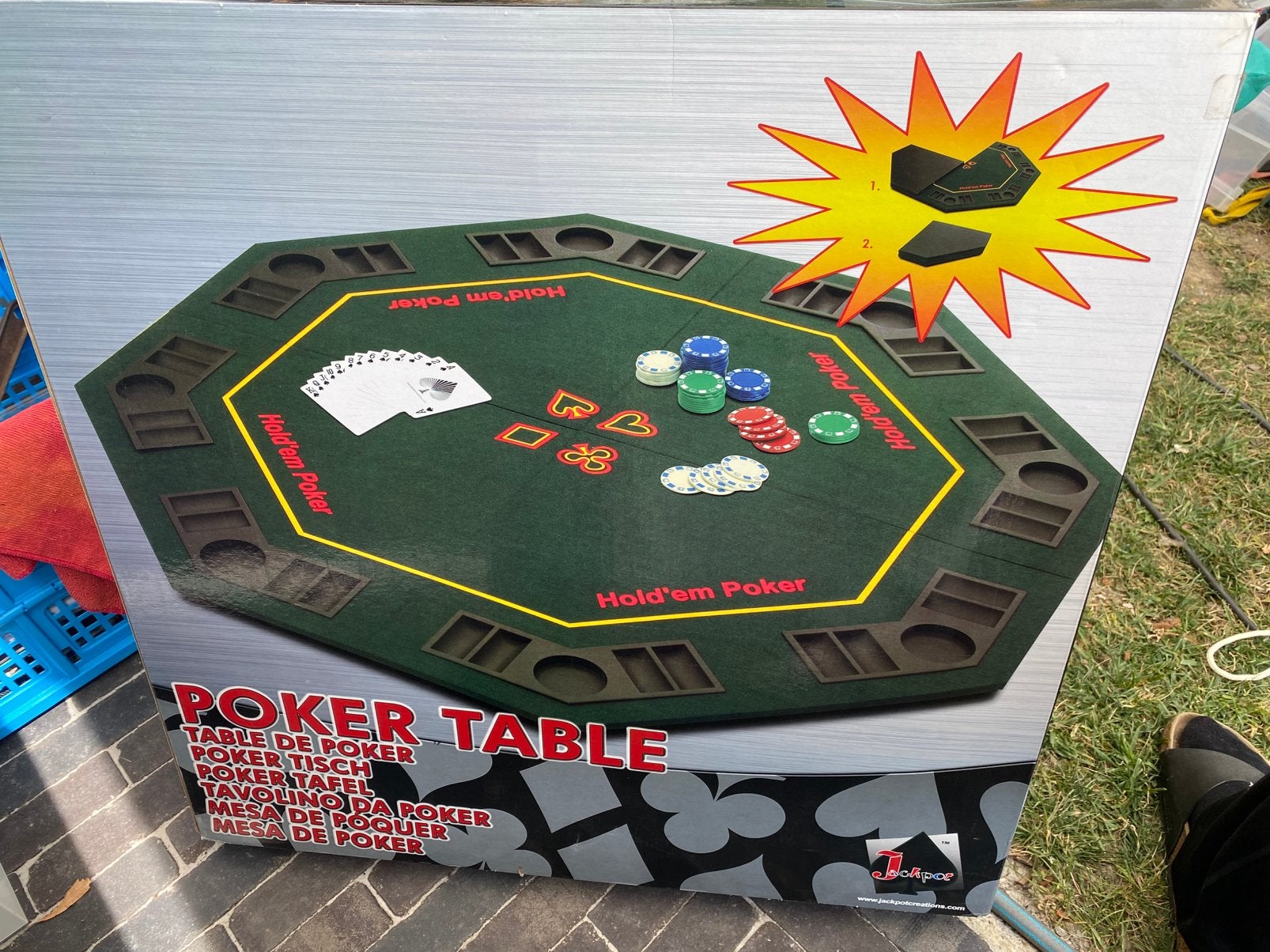 Pokertafel opvouwbaar 122cm, Vijf spelers of meer, Ophalen, Gebruikt