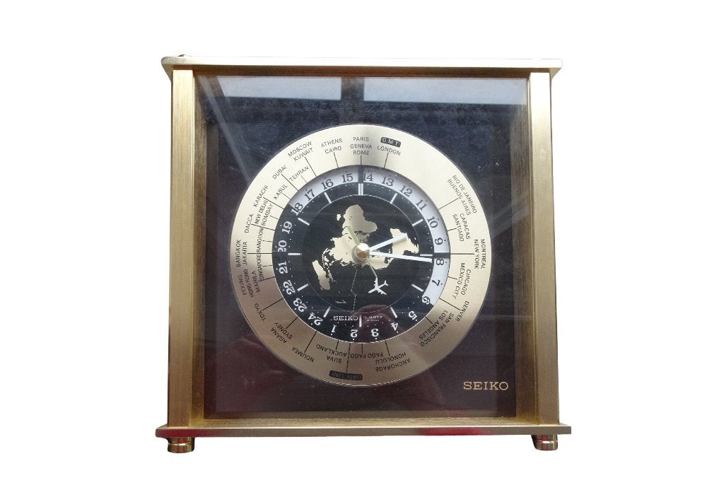 Veilinghuis Oranje Modèle table horloge mondiale Seiko 1980, Antiquités & Art, Enlèvement