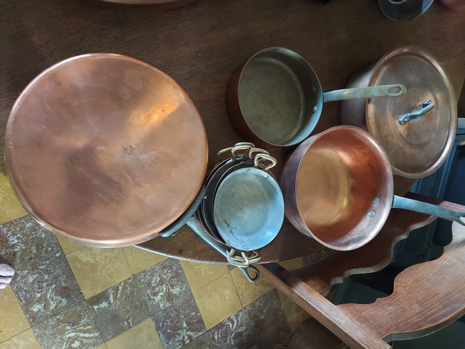 koperen schotels pannen enz, Huis en Inrichting, Keuken | Potten en Pannen, Ophalen of Verzenden