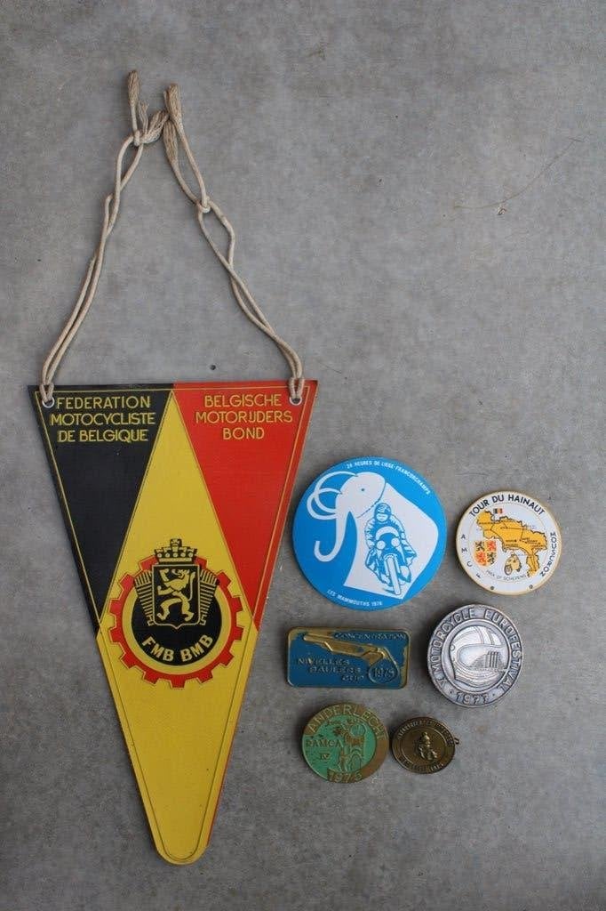 Moto Retro Fanion badges Lot Année 1960-1970 Vintage, Motos, Enlèvement, Utilisé