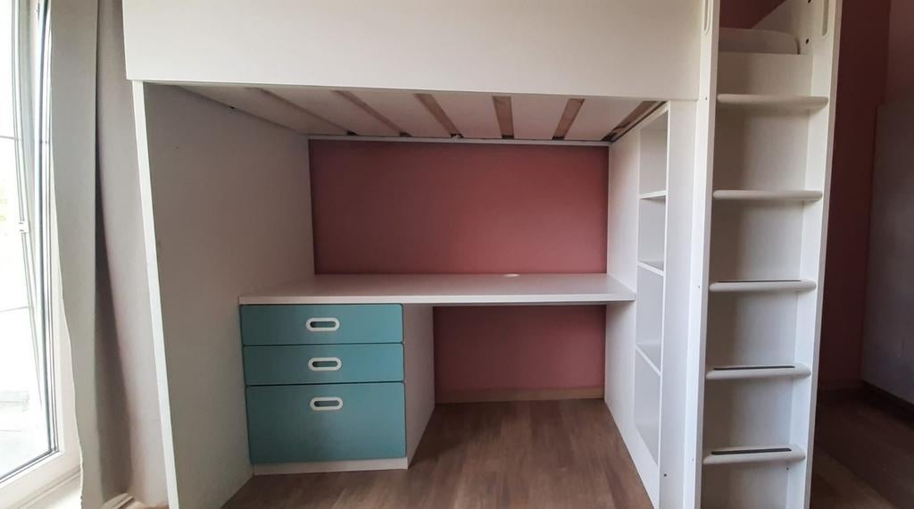 Ikea hoogslaper met kast en bureau, Kinderen en Baby's, Kinderkamer | Stapelbedden en Hoogslapers, Ophalen, Hoogslaper