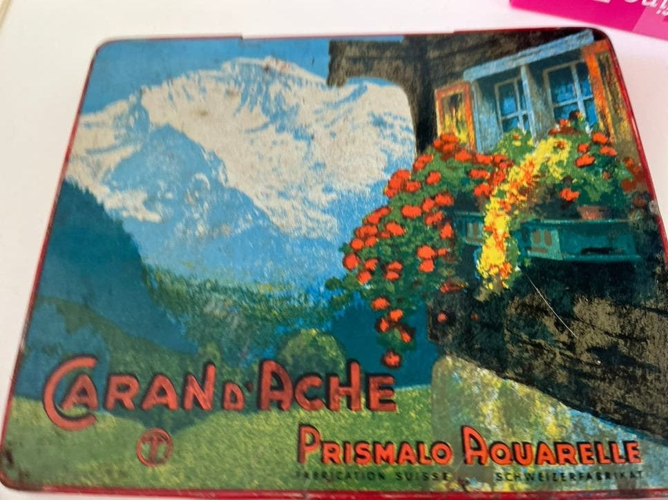 Zeer oude caran d’ache doos, Enlèvement, Utilisé, Autre