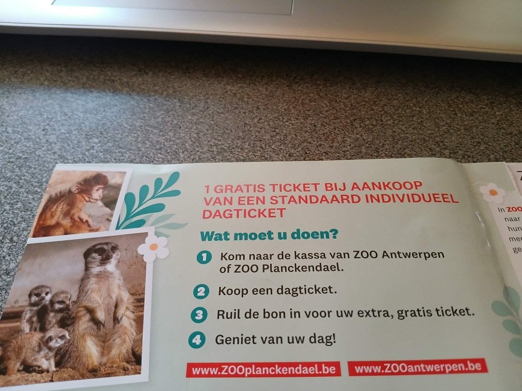 1+1 Zoo Antwerpen / Zoo Planckendael, Tickets & Billets, Loisirs | Jardins zoologiques, Deux personnes, Carte de réduction