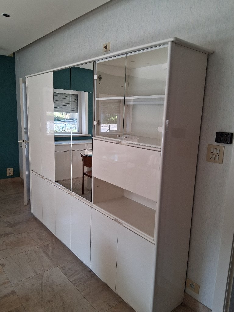 witte stevige wandkast - vitrine, Ophalen, Gebruikt, Met deur(en)