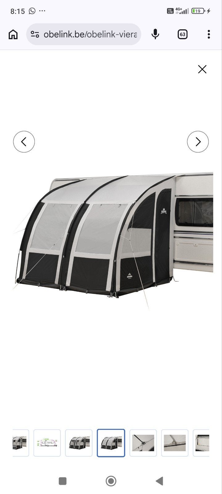 Obelink Viera 260 voortent, Caravanes & Camping, Tentes, Neuf, Enlèvement