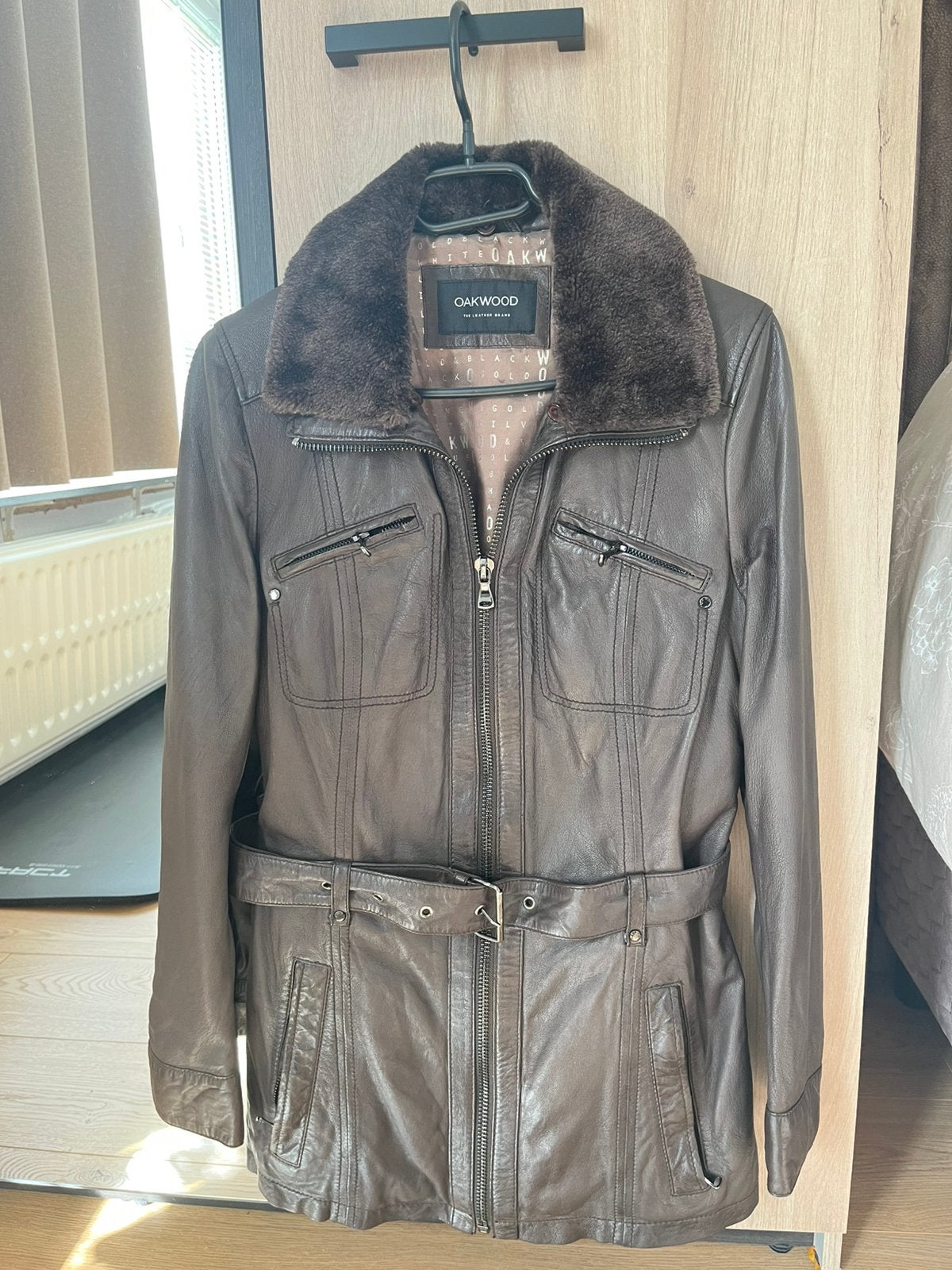 Veste en cuir Oakwood taille S, Enlèvement, Comme neuf, Taille 36 (S), Brun