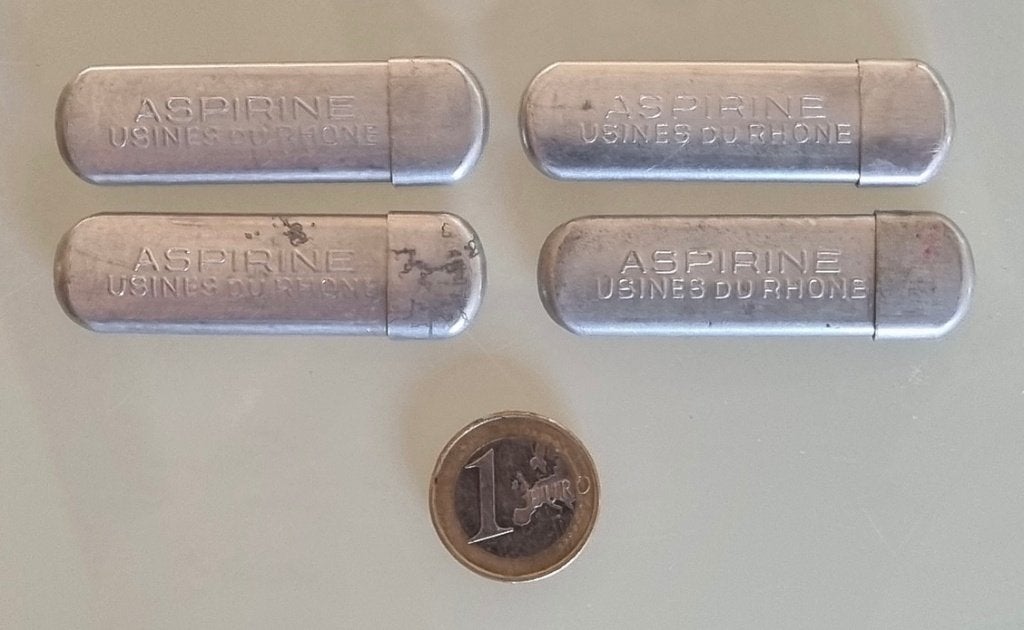 Anciens étuis tube aspirine - usine du Rhône, Enlèvement ou Envoi, Utilisé