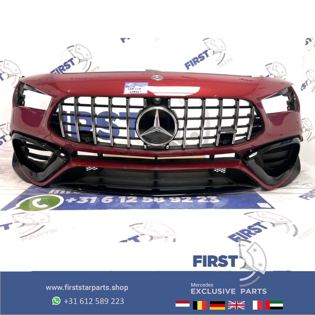 W118 CLA 45 CLA45S AMG GT VOORBUMPER GEEL COMPLEET CLA45 AER, Gebruikt, -, Voor, Ophalen of Verzenden