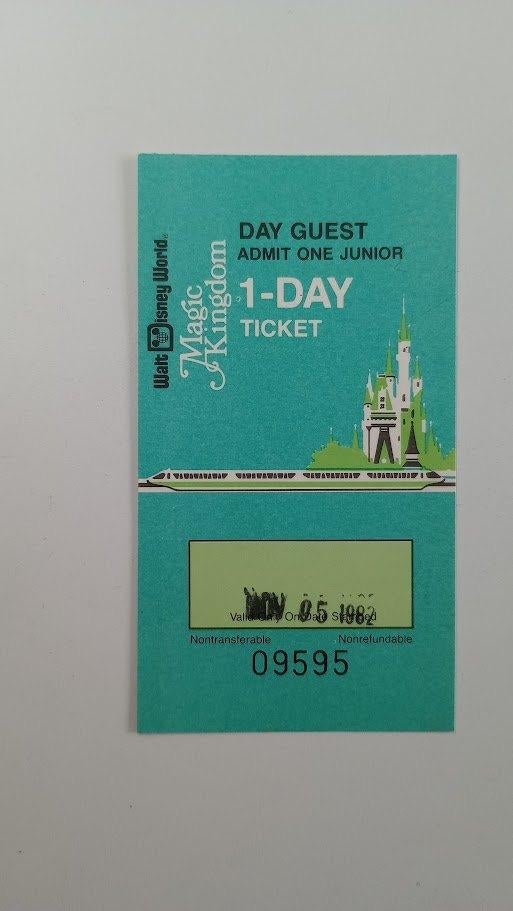 Walt Disney World ticket Magic Kingdom 1982, Enlèvement ou Envoi, Autres personnages, Utilisé, Autres types