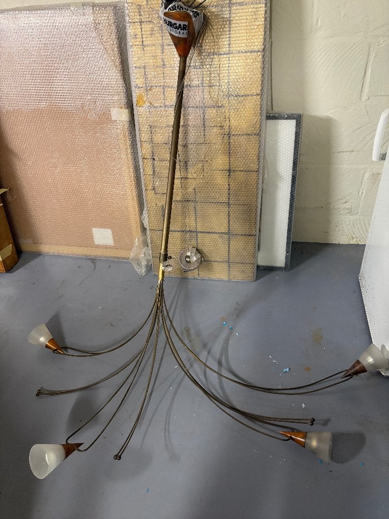koperen hanglamp van Pieter Spruyt, Maison & Meubles, Lampes | Suspensions, Autres culots, Enlèvement, Utilisé, Métal