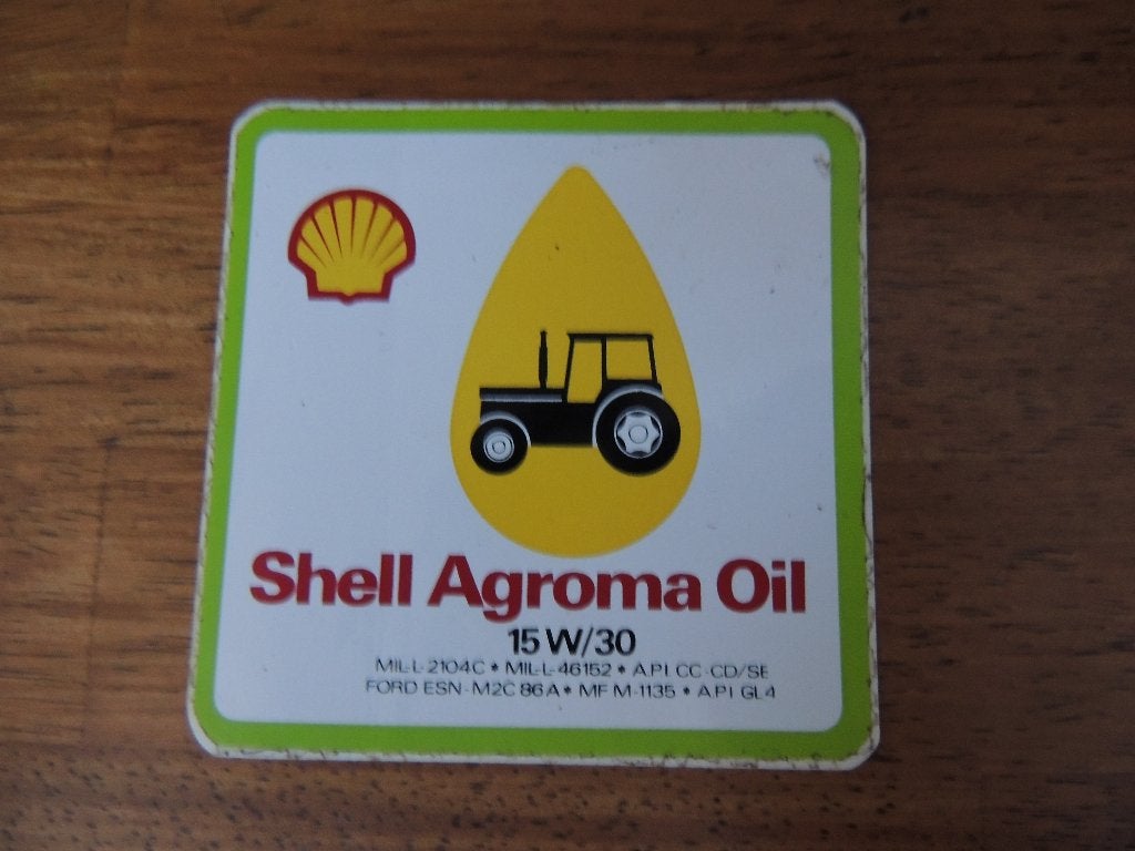 Tractor Shell Agroma oil 15W/30 Sticker, Verzenden, Zo goed als nieuw, Auto of Motor