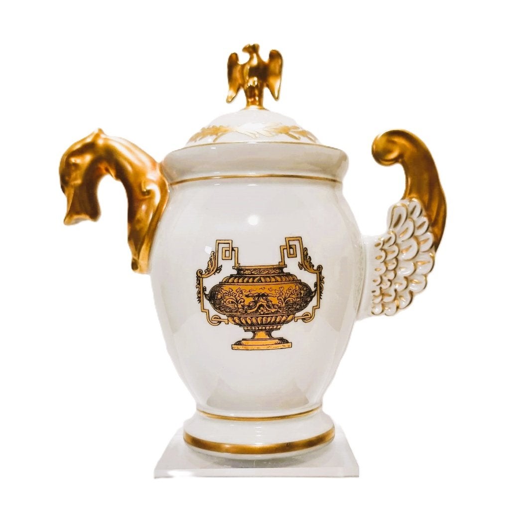 Franse koffiepot in Empire stijl - Limoges - 24K, Antiek en Kunst, Ophalen of Verzenden
