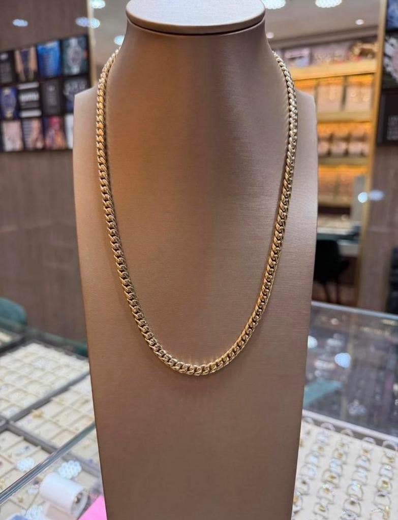 14KT Goud - 23.8 Gram - Ketting - CUBAN - 56 CM, Bijoux, Sacs & Beauté, Colliers, Enlèvement, Neuf, Jaune, Or