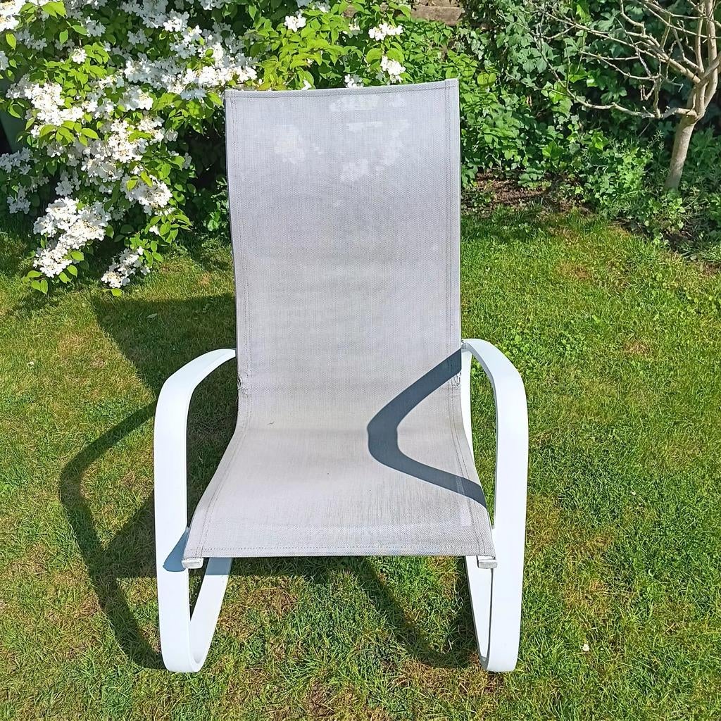 Witte tuinstoel / schommelstoel tuin / tuinschommelstoel, Ophalen, Gebruikt, Kunststof