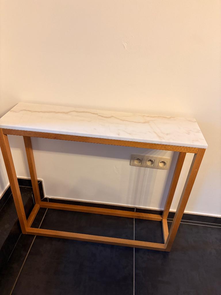 Console marbre et chêne, Enlèvement, Comme neuf