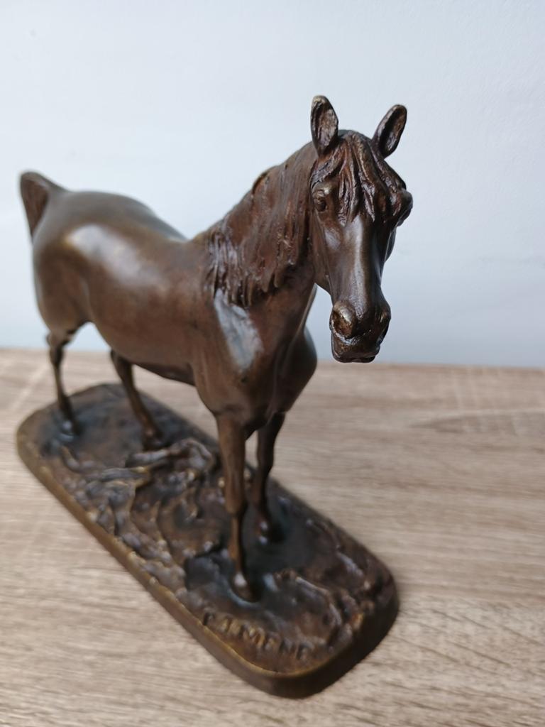Sculpture en bronze Ibrahim cheval Arabe signé P.J Mène, Enlèvement ou Envoi