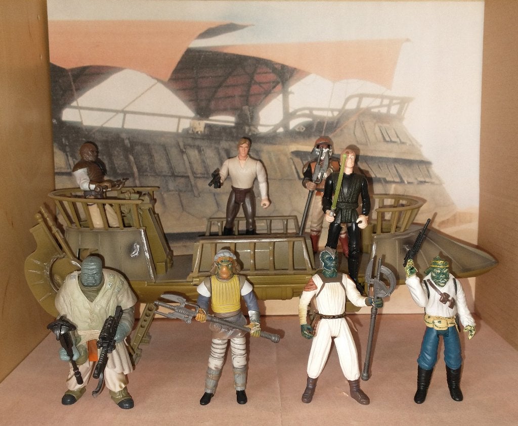 Star Wars Tatooine Skiff diorama met figuren, Verzamelen, Ophalen, Zo goed als nieuw