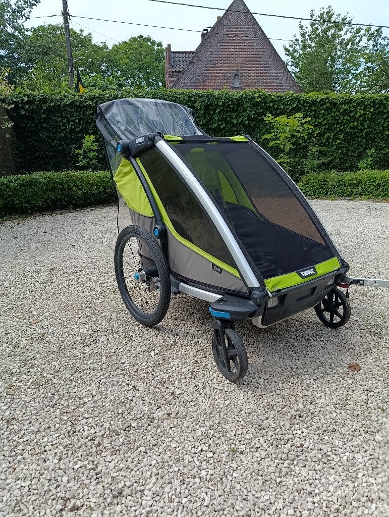 Thule Chariot Cab 2 - Cypress Green - Fietskar, Vélos & Vélomoteurs, Accessoires vélo | Remorques, 40 à 60 kg, Enlèvement, Utilisé