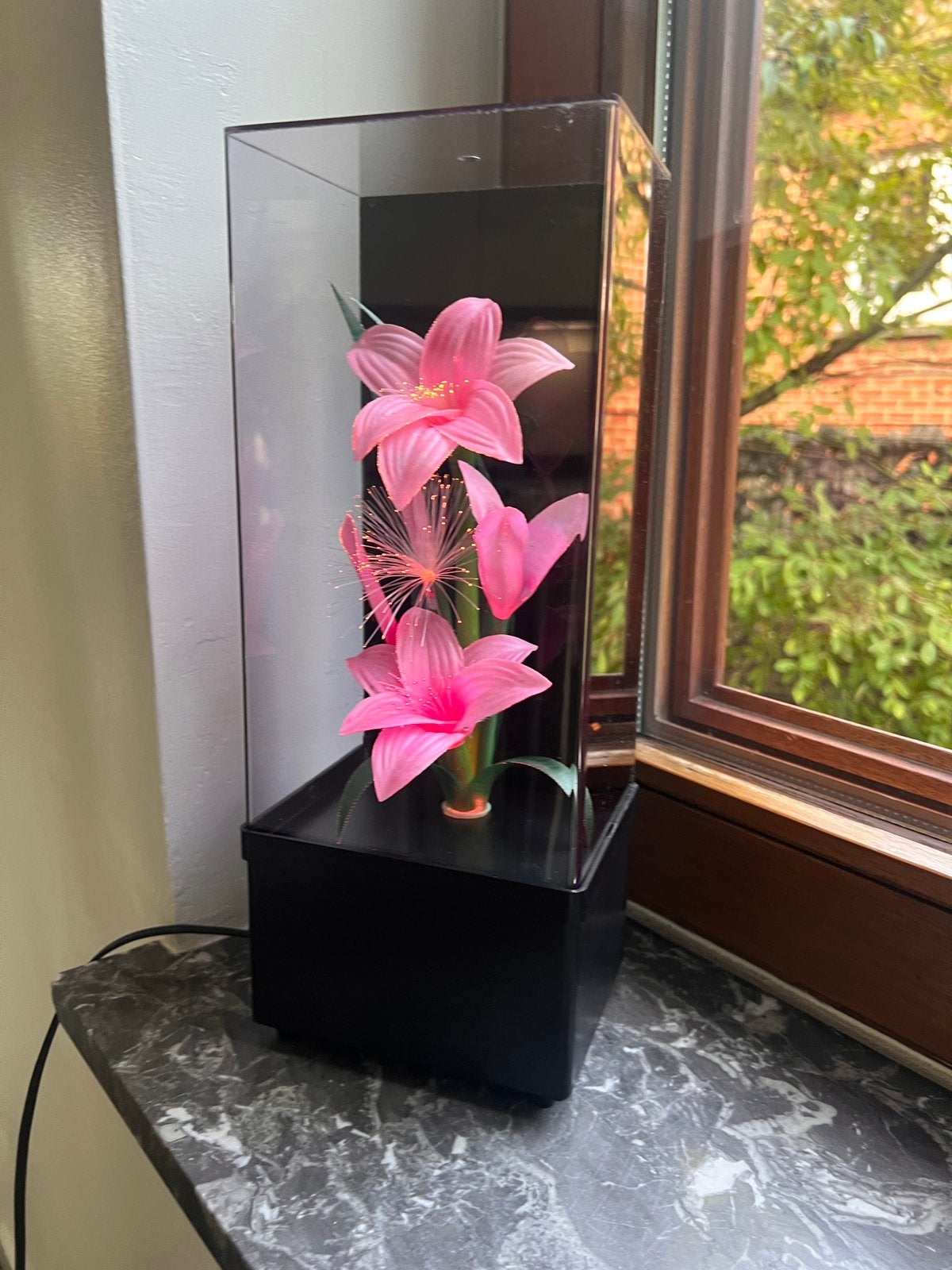 Lampe vintage florale 1980, Enlèvement ou Envoi, Comme neuf