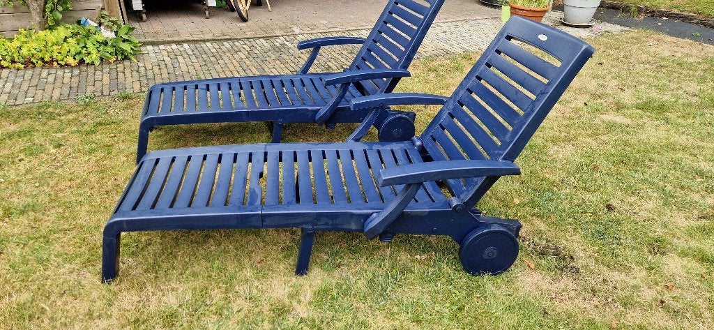 ligzetel tuin, Jardin & Terrasse, Chaises longues, Enlèvement, Comme neuf, Plastique, Pliant