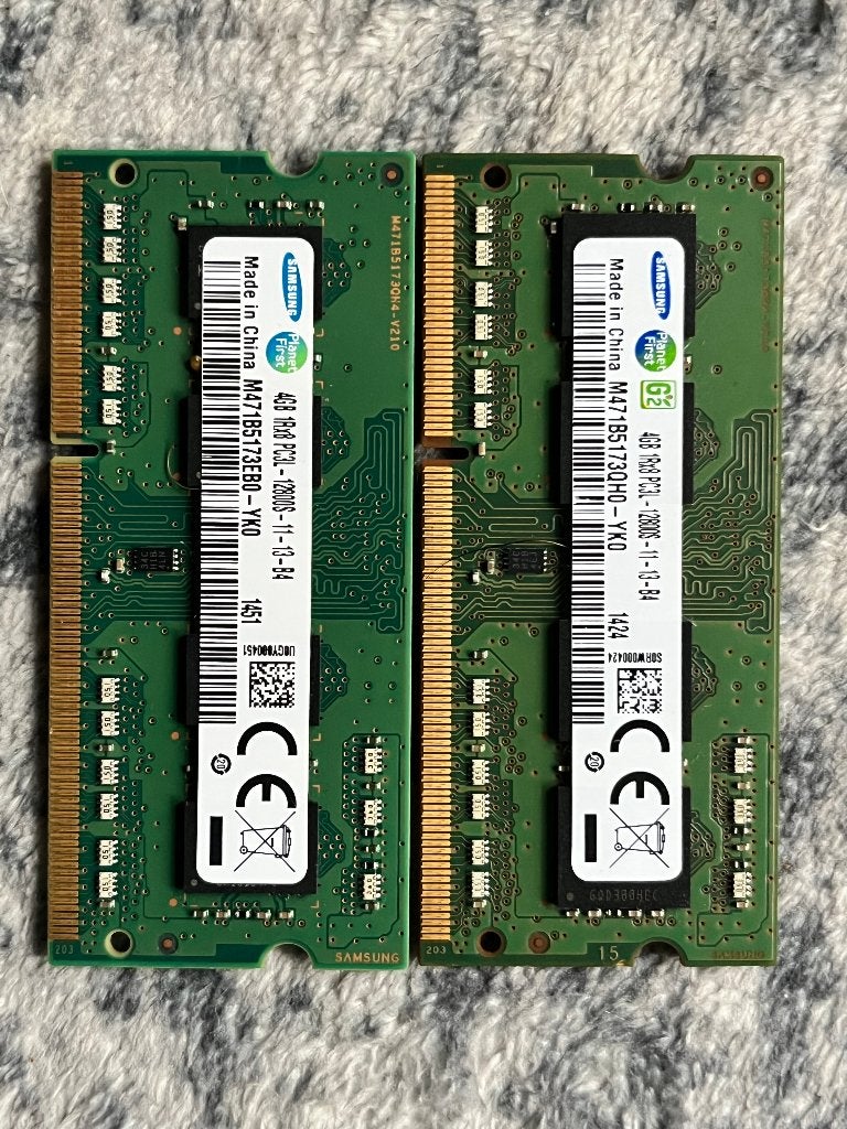 2 x 4 GB RAM Samsung DDR3L 1600 MHz, Ophalen, Gebruikt, 8 GB, DDR3