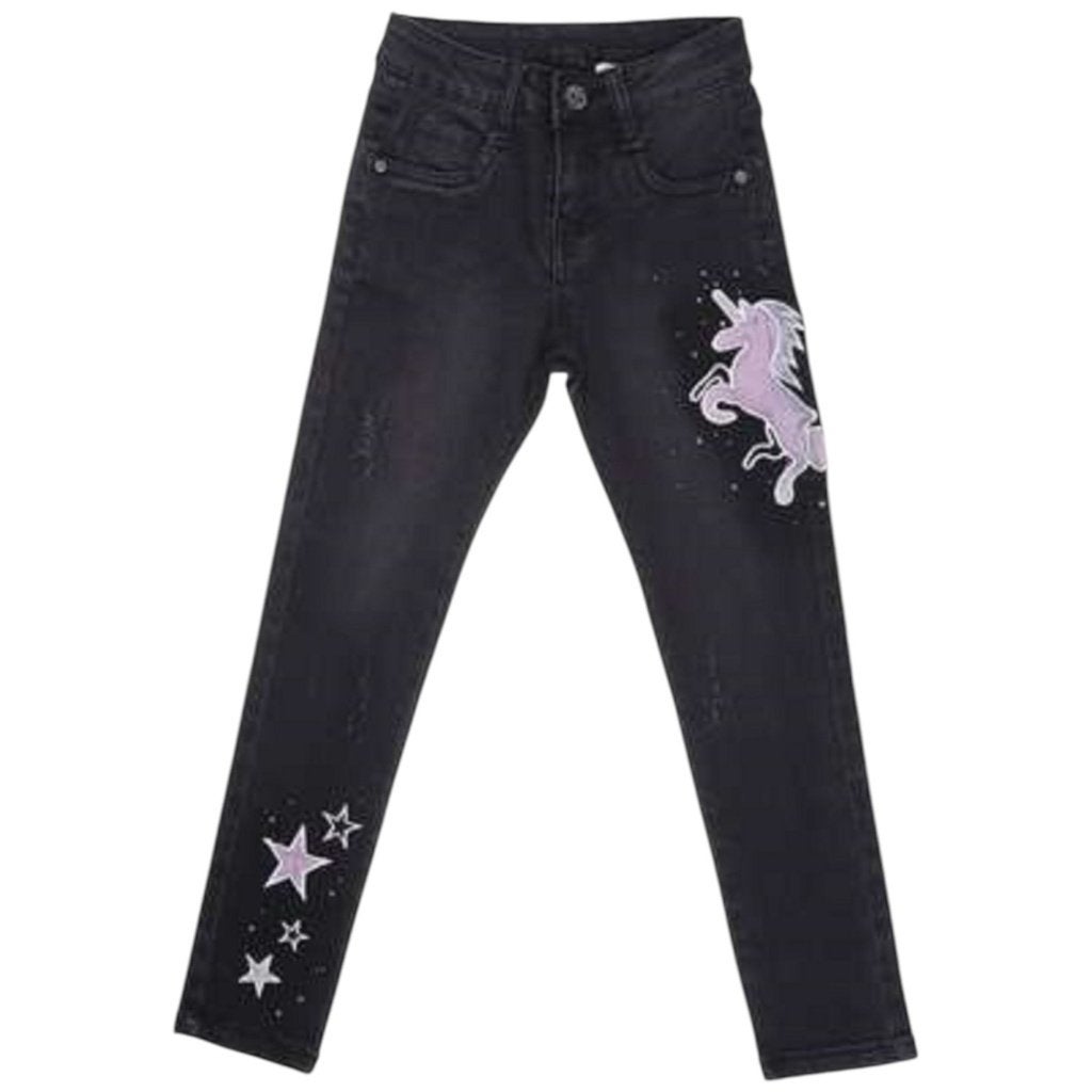 Meisjes stretchy skinny jeans zwart Unicorn 164 - Nieuw, Kinderen en Baby's, Ophalen of Verzenden, Nieuw, Meisje, Broek