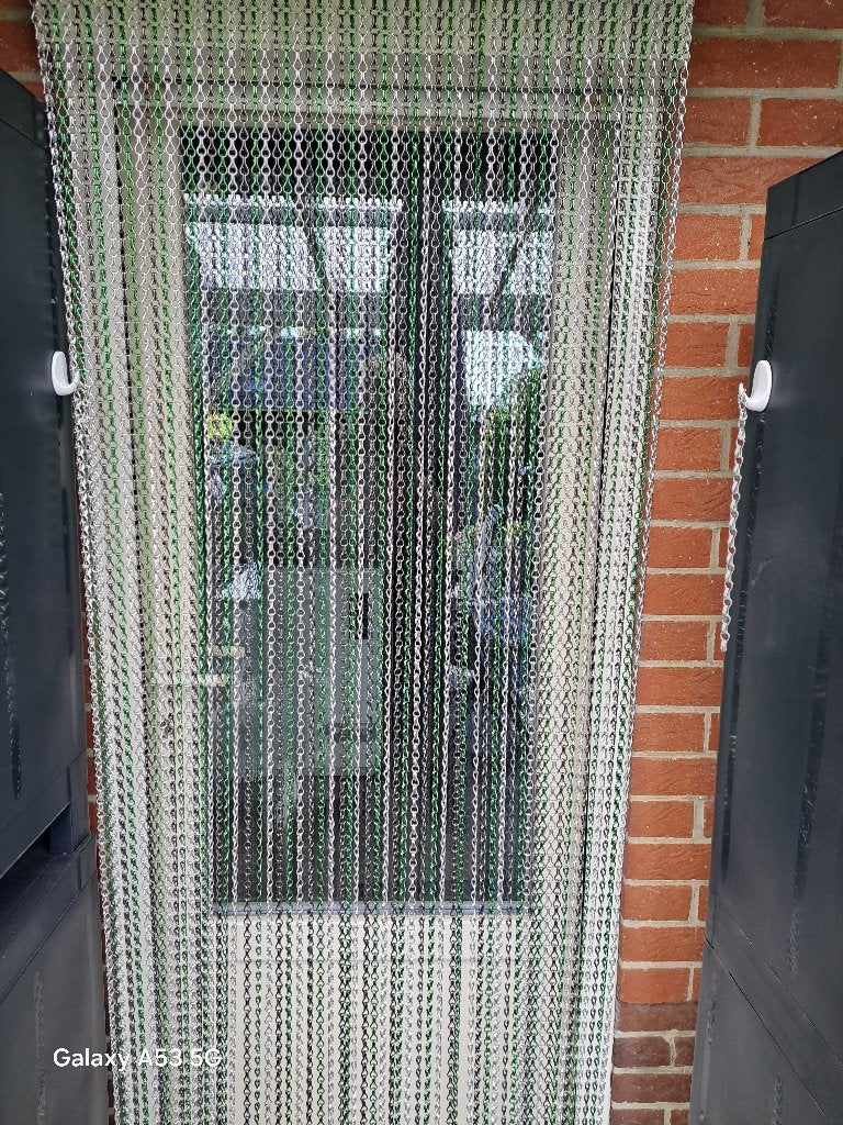 Rideau de porte en chaînettes aluminium, Huis en Inrichting, Stoffering | Gordijnen en Lamellen, Ophalen, Groen, Gordijn, 73 cm