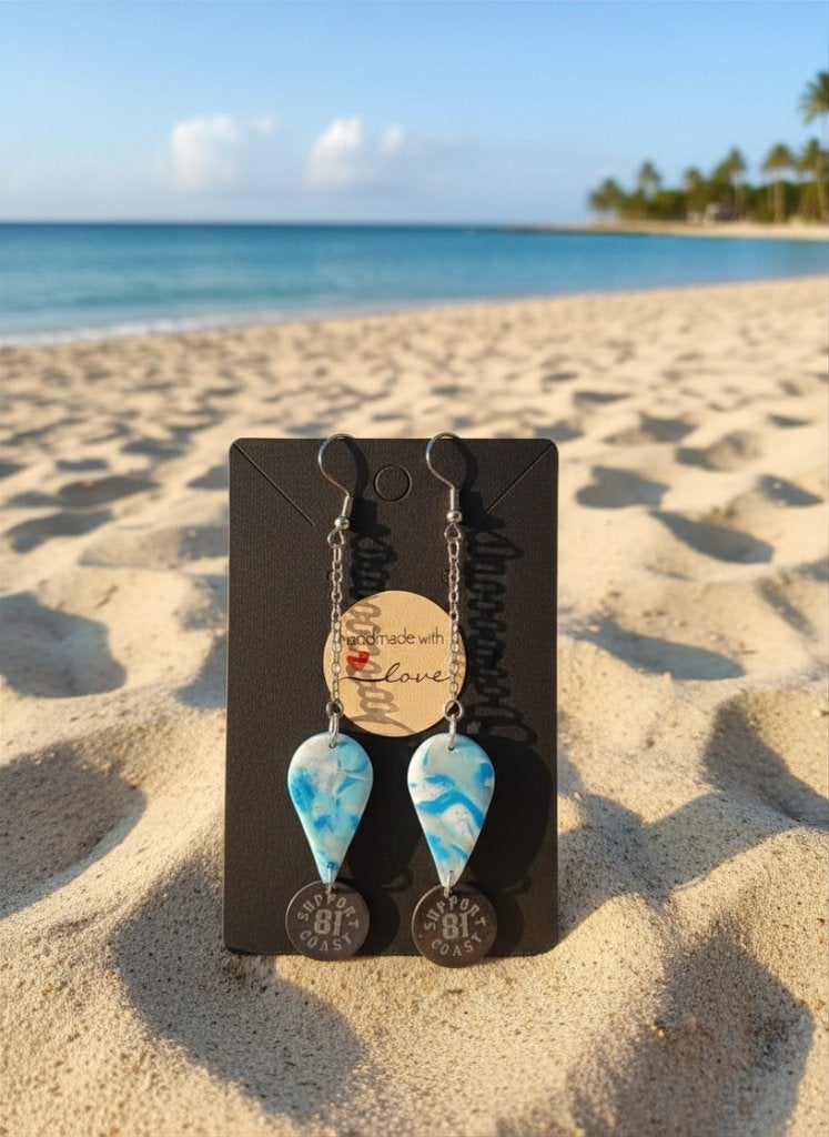 MiniRebel - Boucles d'oreilles en fimo - Promo, Bijoux, Sacs & Beauté, Neuf, Enlèvement ou Envoi, Autres matériaux, Bleu