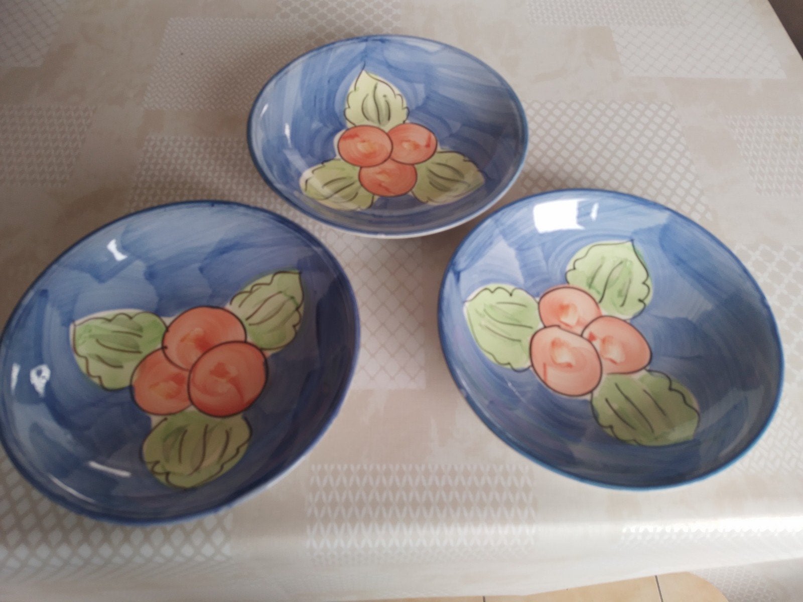 14 Handgeschilderde borden, Vintage, Ophalen of Verzenden, Zo goed als nieuw, Bord(en)