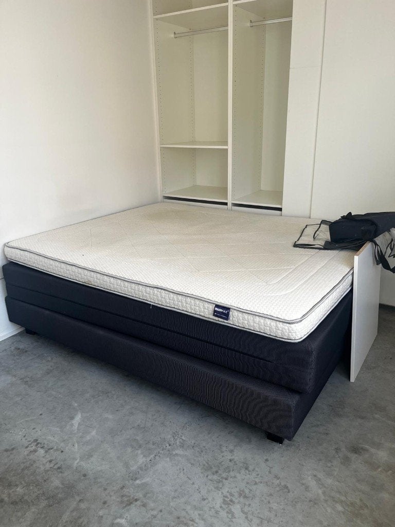 Luxe Diks Bedmakers boxspring – Limited Edition– incl.matras, Ophalen, Gebruikt, Zwart, Tweepersoons