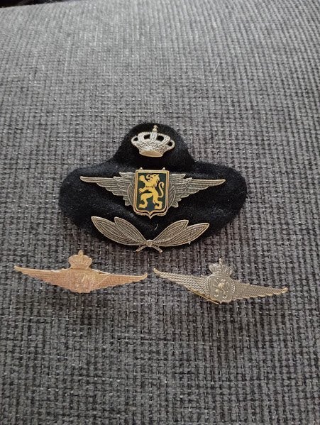 Lot de 3 insignes de la Force Aérienne., Enlèvement ou Envoi, Armée de l'air, Emblème ou Badge