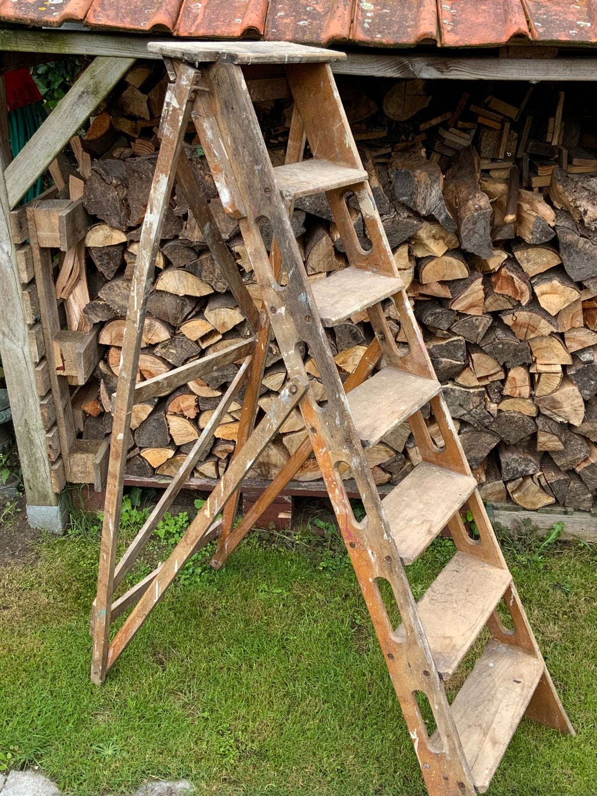 Antiek laddertje voor gebruik of decoratie, Ophalen, Gebruikt, Ladder