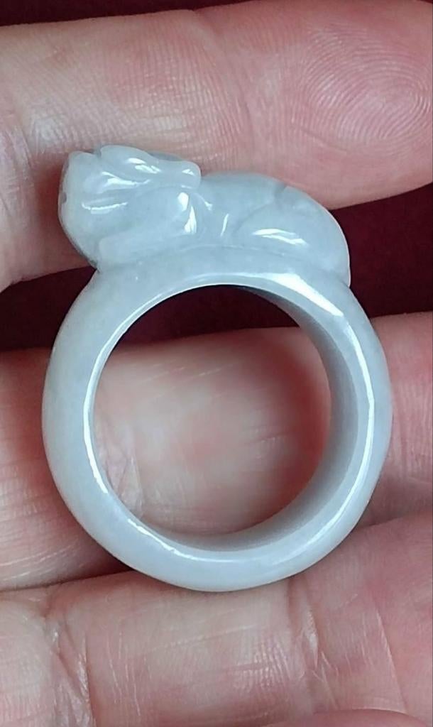 Bague en jade avec Pixiu et certificat, Neuf, 20 ou plus grands, Femme ou Homme, Enlèvement