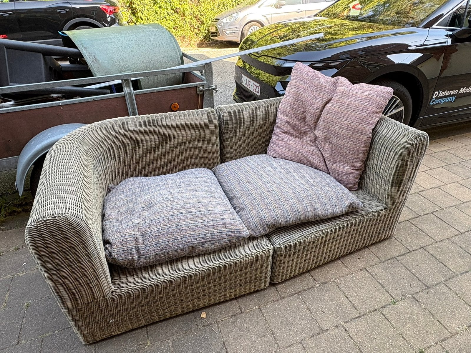 Rieten loungezetel, Huis en Inrichting, Ophalen, Gebruikt, Riet of Rotan