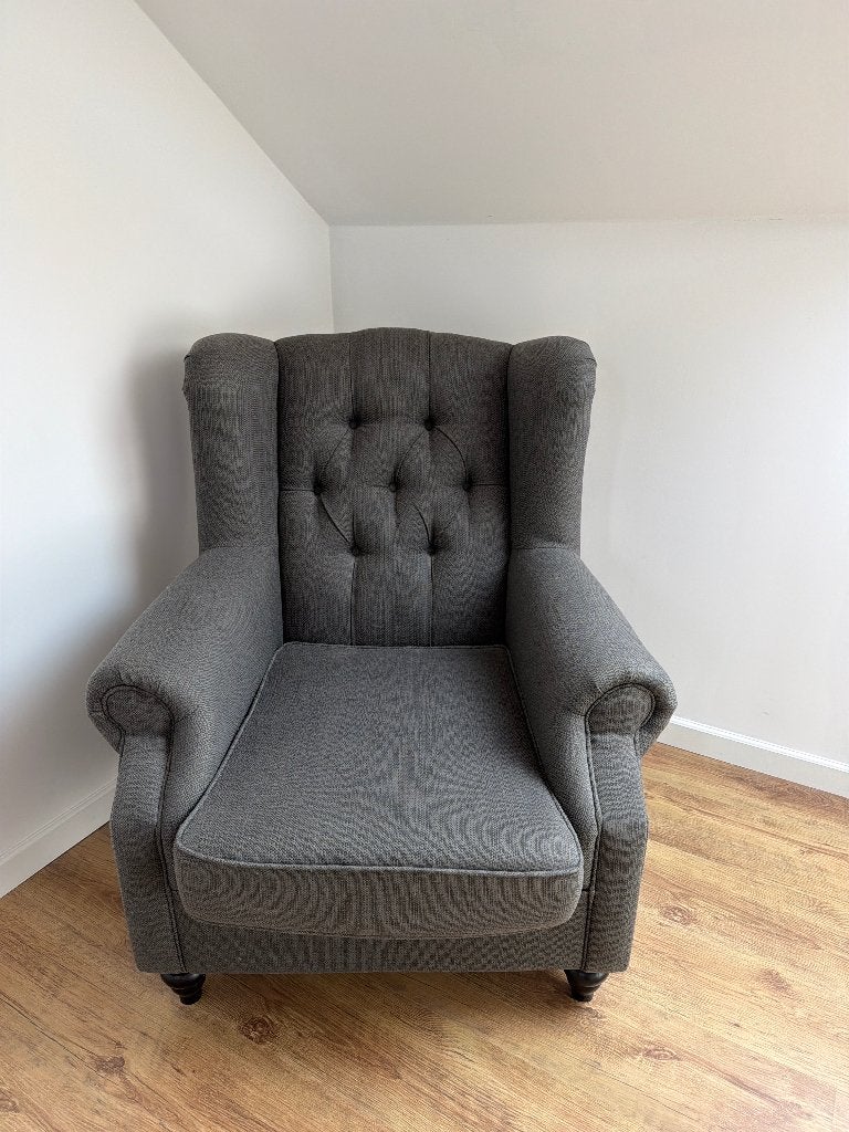 Fauteuil gris, Moins de 75 cm, Enlèvement, Utilisé, 50 à 75 cm
