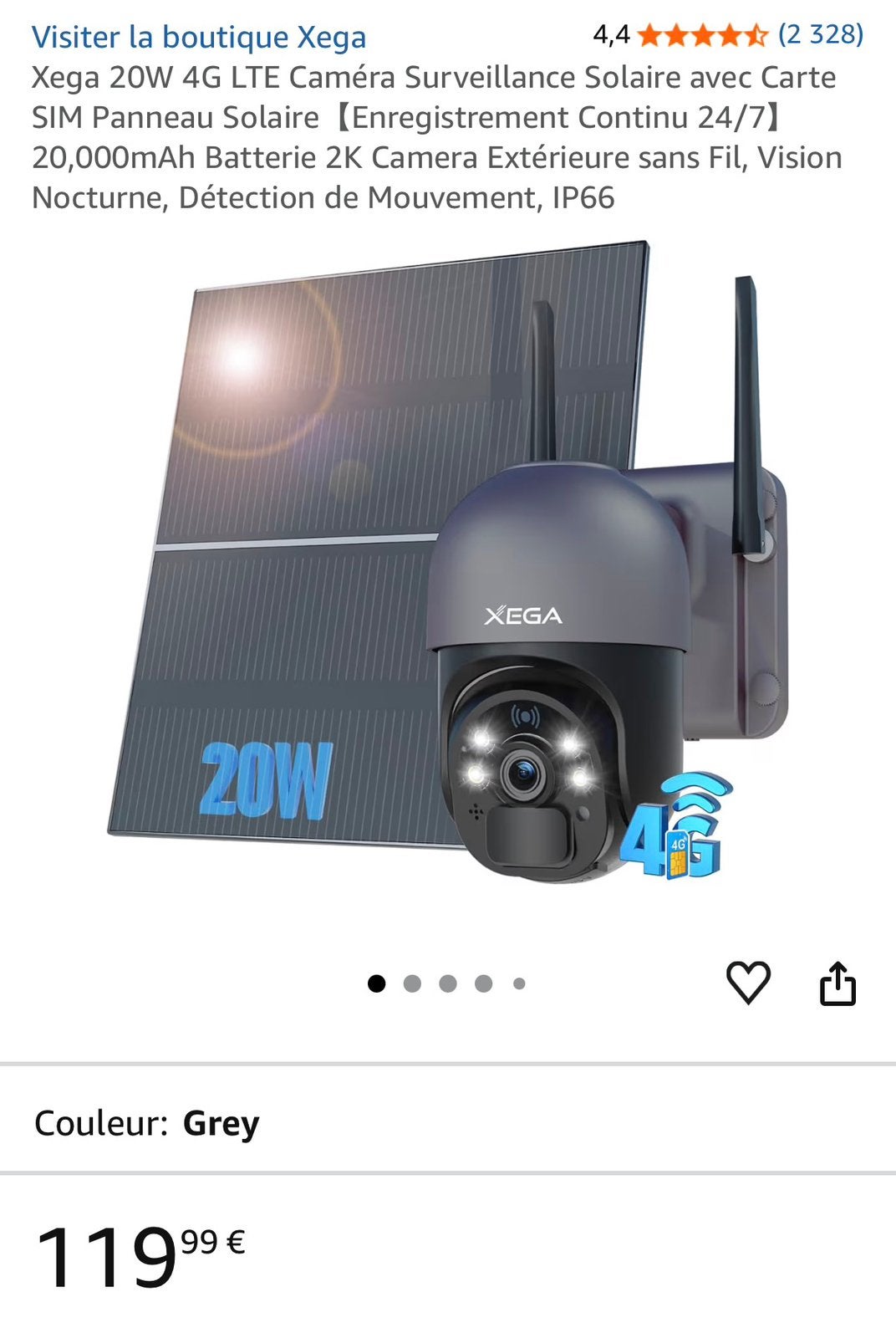 Camera solaire avec carte sim, TV, Hi-fi & Vidéo, Enlèvement, Neuf