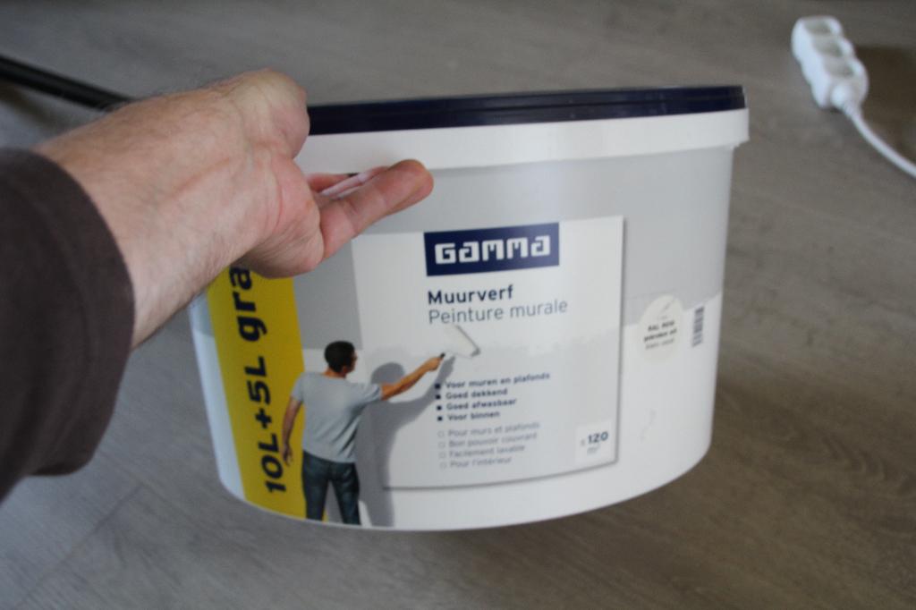 Gamma 15 liter 9010 muurverf, Doe-het-zelf en Bouw, Ophalen, Wit, Nieuw, Verf