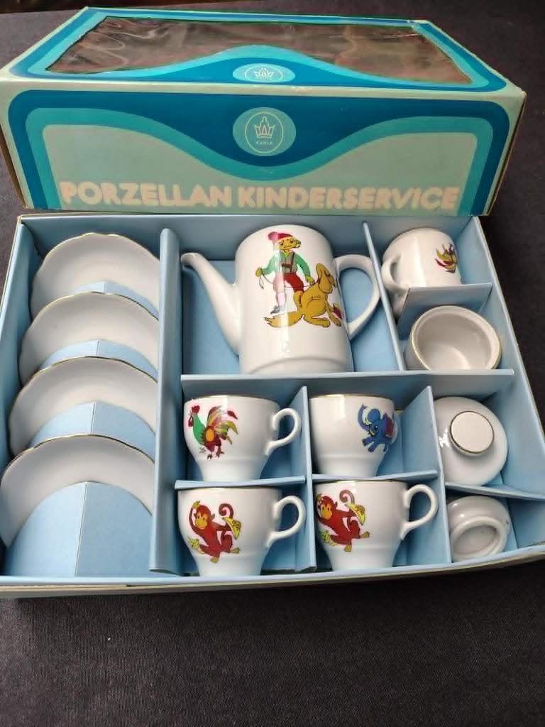Vintage kinder koffie servies Kahla porselein DDR, Enlèvement ou Envoi