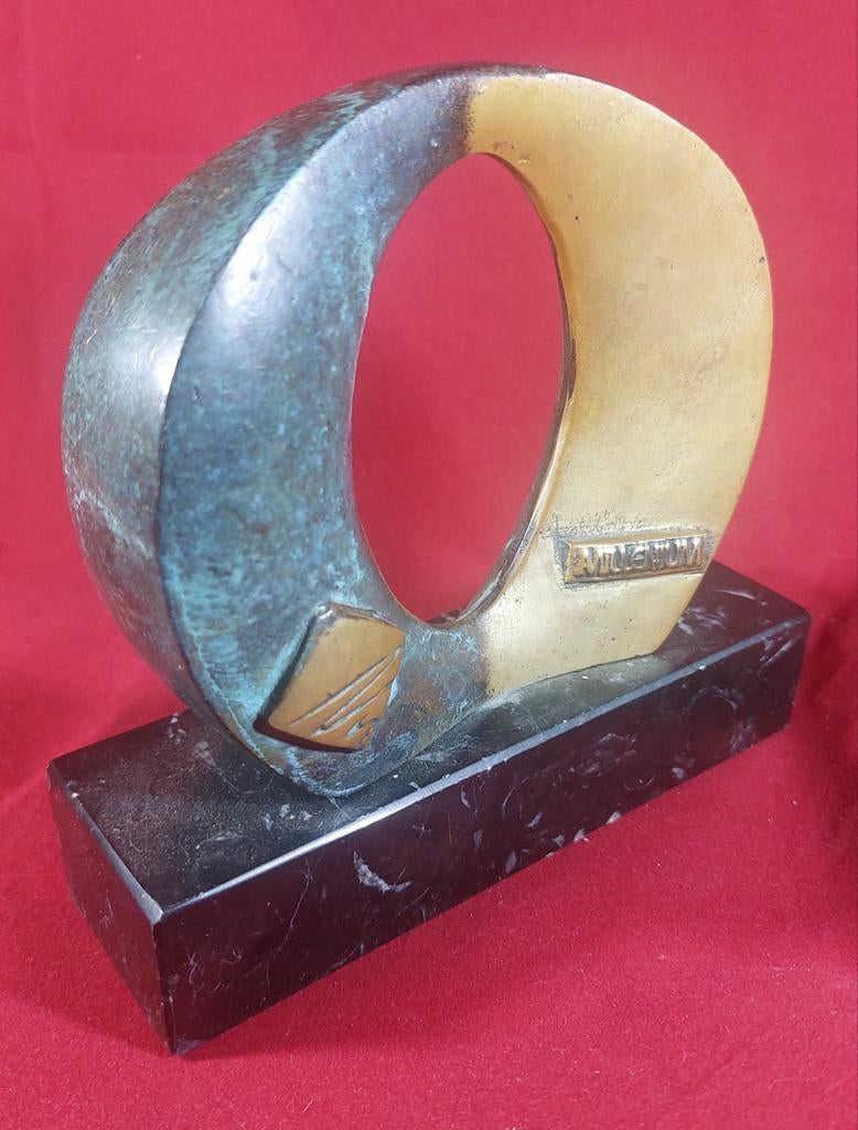 Uniek Brutalistisch Bronzen Beeld "Millennium" (Jaar 2000), Ophalen of Verzenden, Zwart, Beeld, Abstract