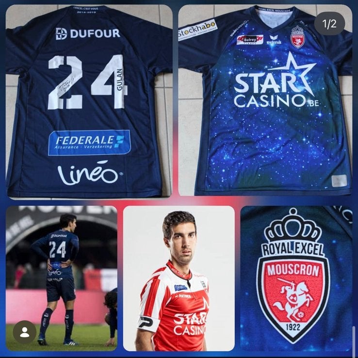 Matchworn shirt Gulan Mouscron, Enlèvement ou Envoi, Comme neuf, Maillot