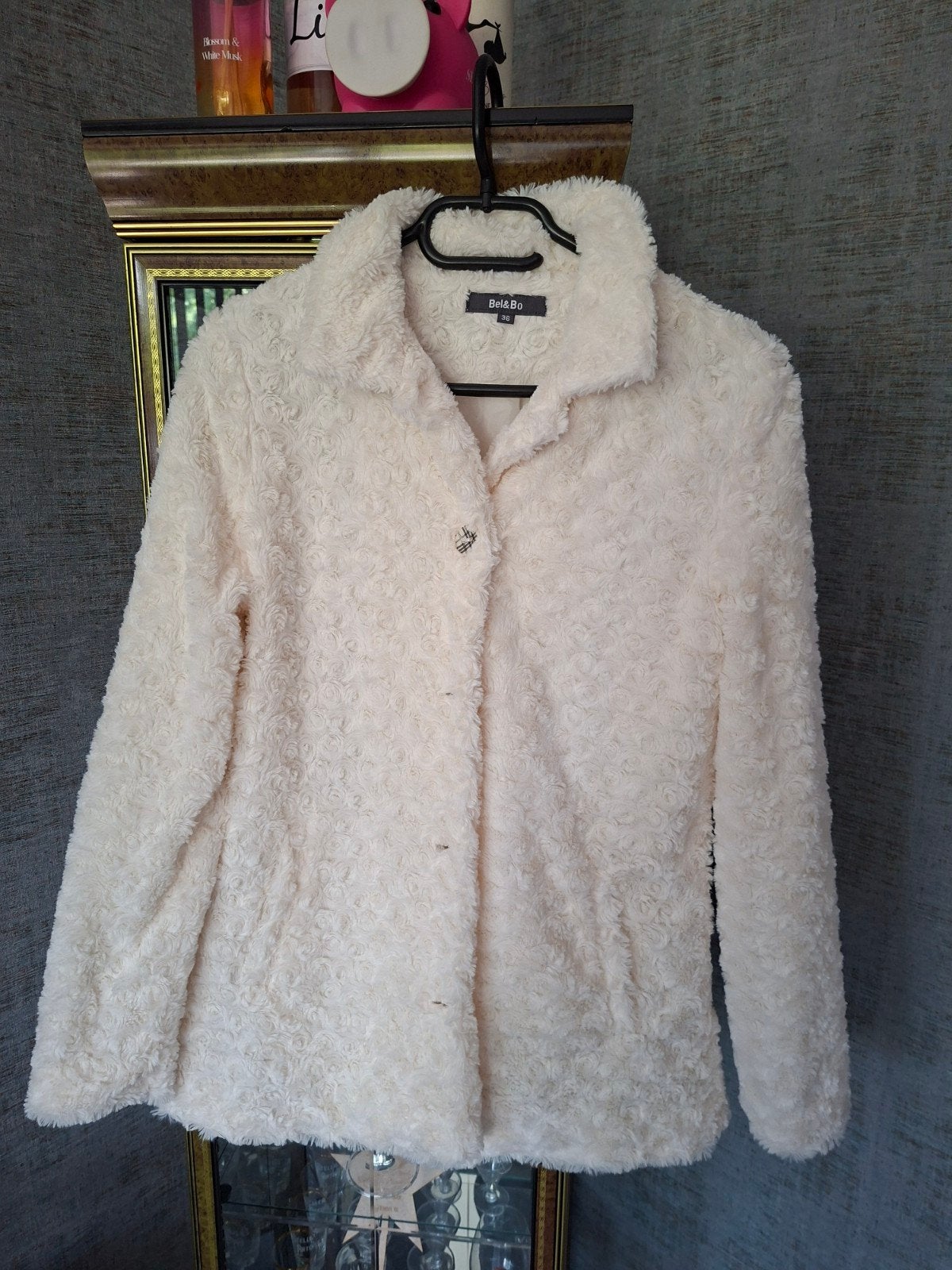 Manteau/manteau en peluche en fourrure douce Bel&Bo motif ro, Enlèvement ou Envoi, Porté, Manteau, Bel&Bo