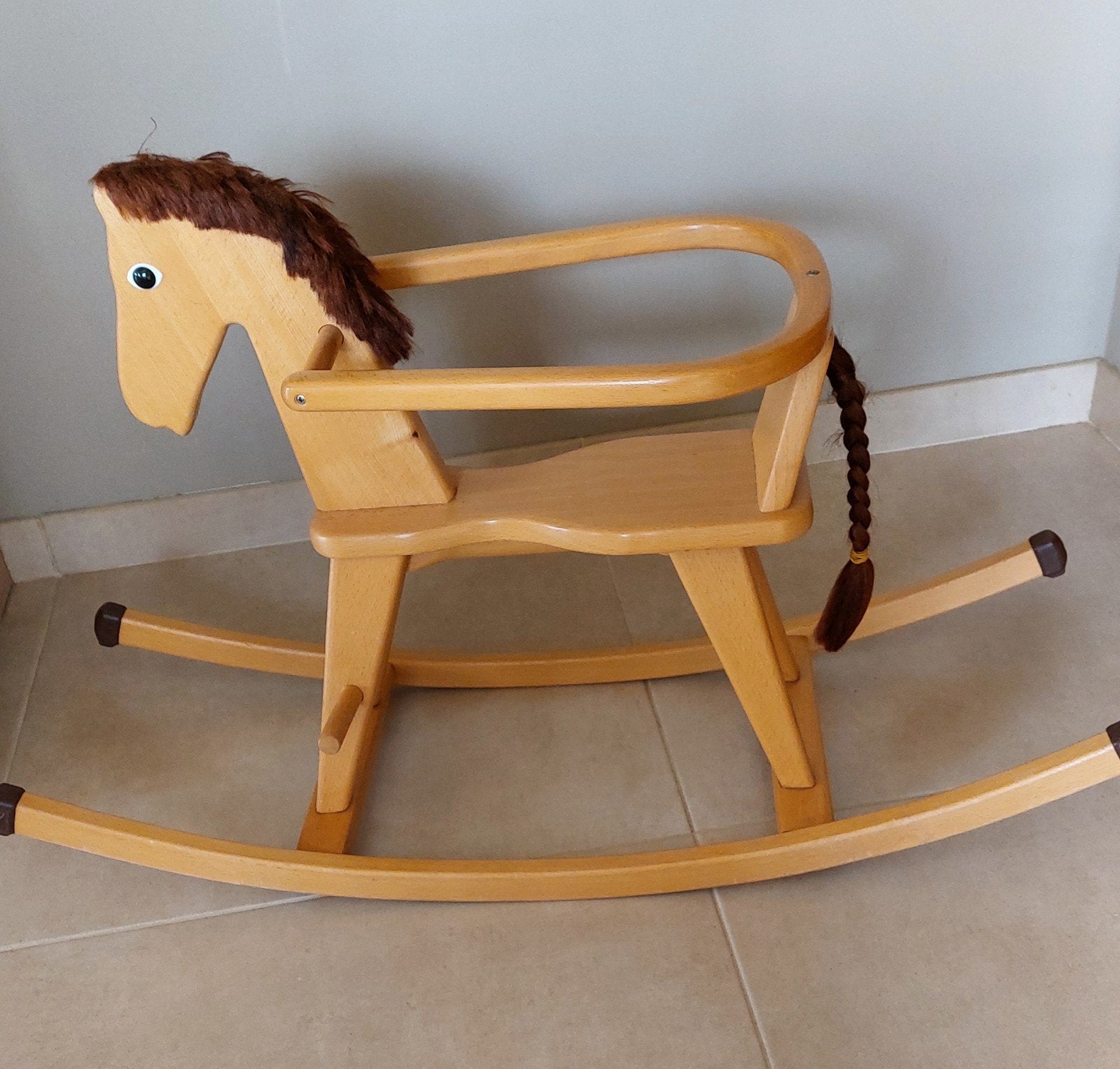 Houten hobbelpaard, 1985, merk Geuther, Kinderen en Baby's, Speelgoed | Hobbelfiguren, Ophalen