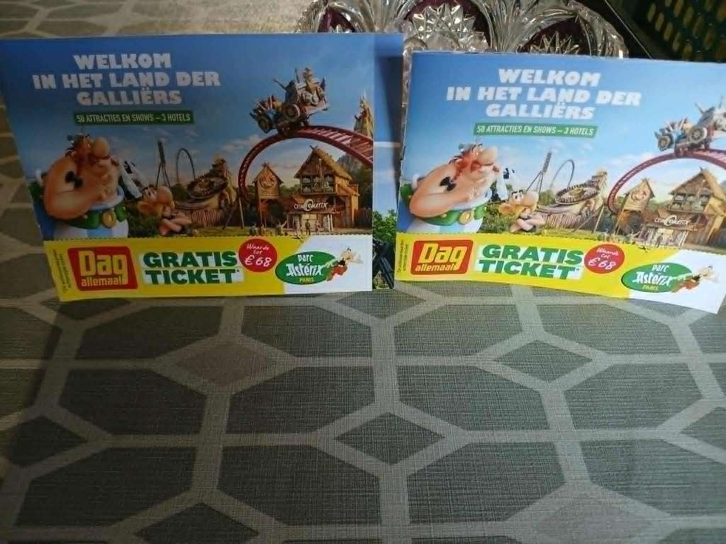 1+1 Parc Asterix, Tickets en Kaartjes, Twee personen, Kortingskaart