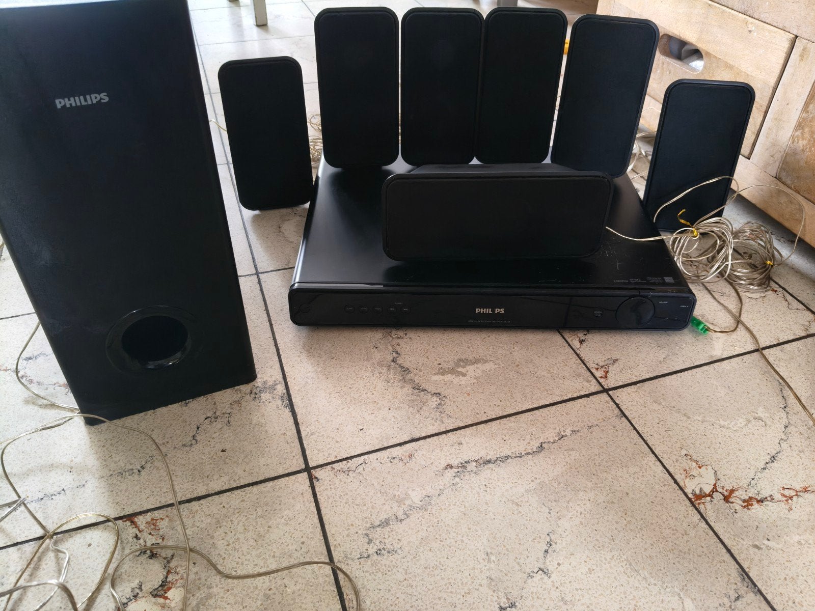 Philips HTR5224 7.1 AV Receiver & Surround Set - HDMI & Opti, Audio, Tv en Foto, Home Cinema-sets, Ophalen, Philips, Dvd-speler
