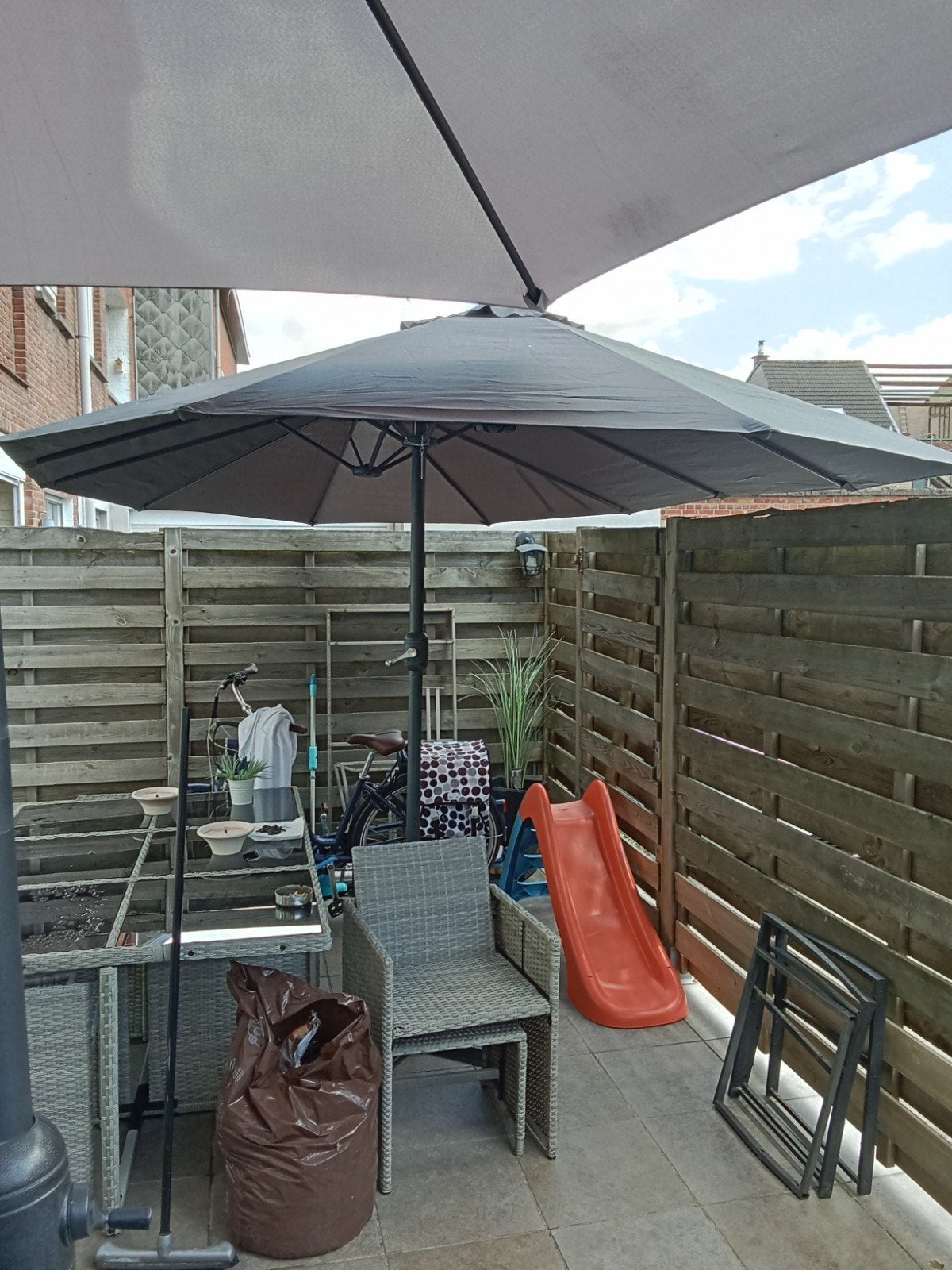 Dubbele parasol, Tuin en Terras, Partytenten, Ophalen