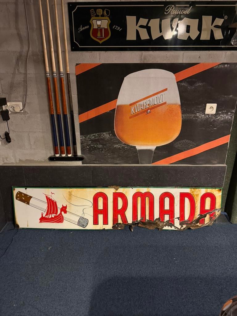 Emaille bord ARMADA SIGARETTEN, Antiek en Kunst, Ophalen