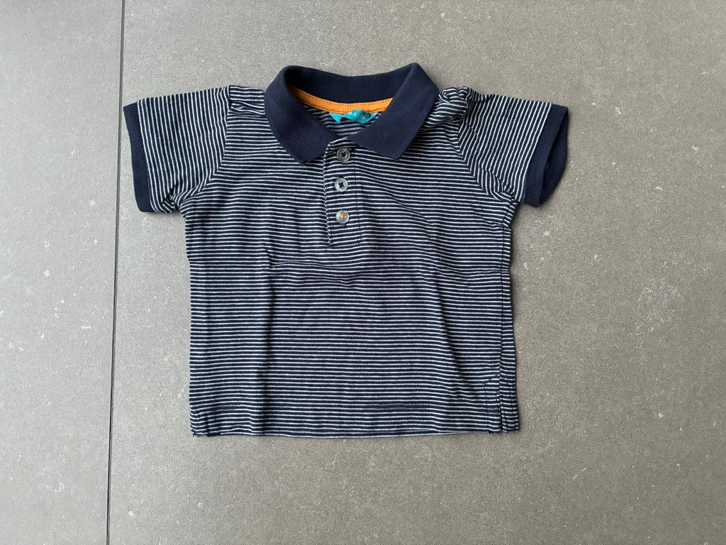 Donkerblauw gestreepte Polo van Hema (Maat 68 / 3-6 maand), Kinderen en Baby's, Babykleding | Maat 68, Ophalen of Verzenden, Zo goed als nieuw