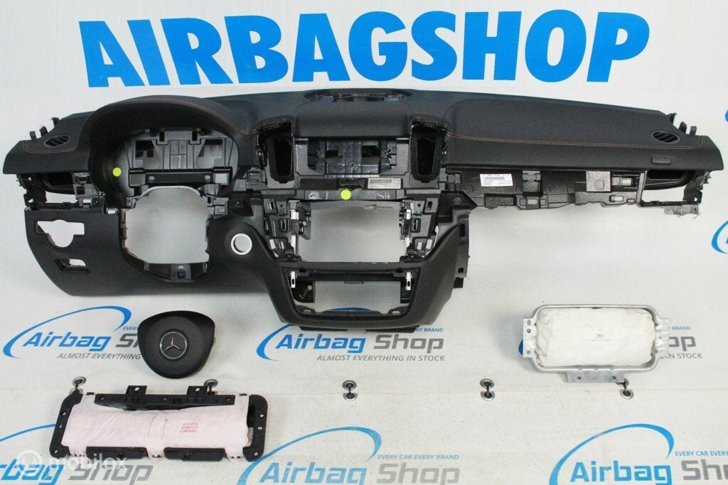 Airbag kit - Tableau de bord noir brun couture Mercedes GLE, Enlèvement ou Envoi, Utilisé