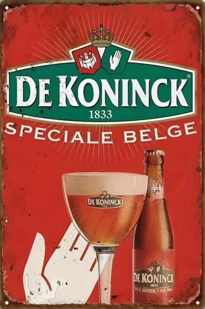 Panneau en métal De Koninck - rétro vintage mancave, Enlèvement ou Envoi, Neuf, Panneau, Plaque ou Plaquette publicitaire, De Koninck