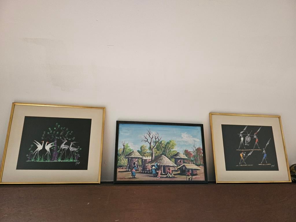 4 Afrikaanse kaders., Huis en Inrichting, Ophalen of Verzenden